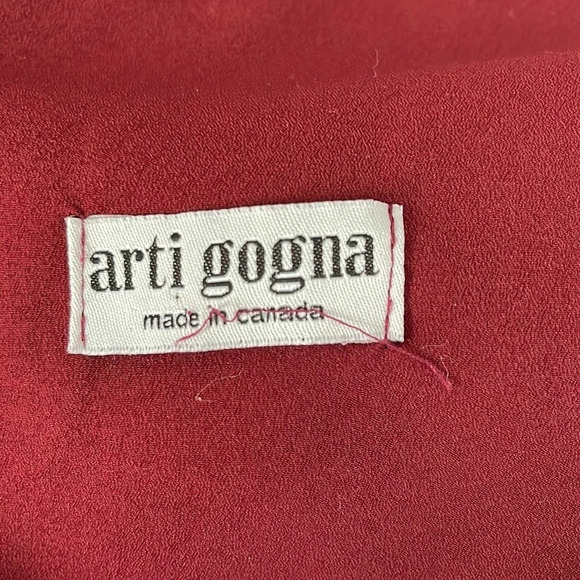 ARTI GOGNA Burgundy Prom Formal Dress Cut Out Sides Floor Length Sleeveless L - Picture 9 of 10